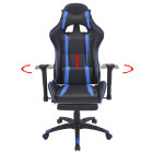 Chaise de bureau inclinable avec repose-pied bleu