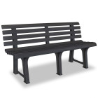 Banc de jardin meuble de patio d'extérieur terrasse 145,5 cm plastique - Couleur au choix