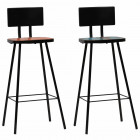 Tabourets de bar 2 pcs bois massif de récupération