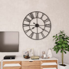 Horloge murale vintage avec mouvement à quartz métal 80 cm xxl