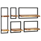 Étagère armoire meuble design set d' murales 5 pcs bois massif et acier 