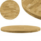 Dessus de table bois de chêne massif rond épaisseur 44 mm - Diamètre au choix