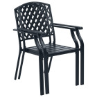 Vidaxl chaises empilables d'extérieur 2 pcs acier noir