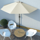 Parasol de balcon avec mât en aluminium sable 300x150 cm demi