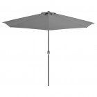 Parasol de balcon et mât en aluminium anthracite 300x150cm demi