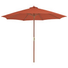 Parasol d'extérieur avec mât en bois 300 cm - Couleur au choix