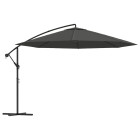 Parasol meuble de jardin en porte-à-faux avec poteau aluminium 350 cm anthracite helloshop26 02_0008630