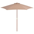 Parasol avec mât en bois 270 cm taupe helloshop26 02_0008115