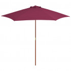 Vidaxl parasol avec mât en bois 270 cm bordeaux