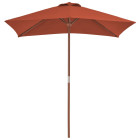 Parasol d'extérieur avec mât en bois 150 x 200 cm orange helloshop26 02_0008243