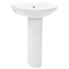 Vidaxl lavabo autoportant avec socle en céramique blanc 52x44x19 cm