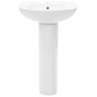 Vidaxl lavabo autoportant avec socle en céramique blanc 52x44x19 cm