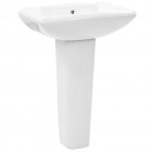 Vidaxl lavabo autoportant avec socle en céramique blanc 58x47x20 cm