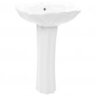 Vidaxl lavabo autoportant avec socle en céramique blanc 58x51x20 cm