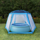 Tente de piscine Tissu 660x580x250 cm Bleu