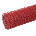 Grillage Acier avec revêtement en PVC 25x1 m Rouge