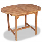 Table extensible à dîner de jardin teck ovale (110-160)x80x75cm