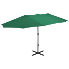 Parasol d'extérieur et mât en aluminium 460 x 270 cm vert helloshop26 02_0008293