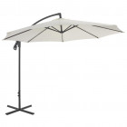 Vidaxl parasol en porte-à-faux avec poteau en acier 300 cm sable