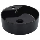 Lavabo Avec Trop-Plein 36X13 Cm Céramique Noir