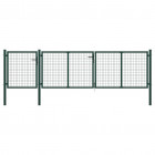 Portail de jardin acier 400 x 100 cm vert