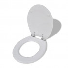 Siège de toilette et couvercle à fermeture douce 2pcs MDF Blanc