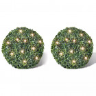 Boule 27 cm avec guirlande lumineuse solaire 24 LED 2 pcs