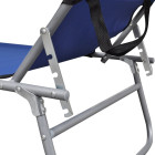 Chaise longue pliable avec auvent bleu 189 x 58 x 27 cm