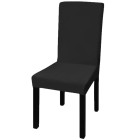 Housses extensibles de chaise 6 pcs noir