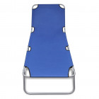 Vidaxl chaise longue pliable avec dossier réglable bleu