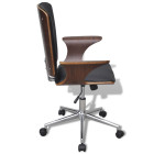 Chaise de bureau bois courbé avec tapisserie en similicuir