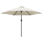 Parasol meuble de jardin en porte-à-faux avec led 3 m blanc sable helloshop26 02_0008605