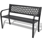 Banc de jardin meuble de patio d'extérieur terrasse 118 x 50 x 75 cm acier noir 