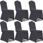 Housse de chaise extensible 6 pcs anthracite