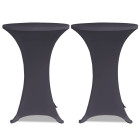 Housse de table extensible 80 cm 2 pcs anthracite