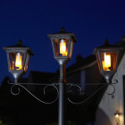 Lampadaire led solaire de jardin avec 3 lampes brooklyn noir