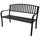 Progarden banc de jardin d'extérieur terrasse métal 127 x 50 x 85 cm noir