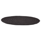 Tapis tricoté coton rond 150 cm noir