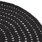 Tapis tricoté coton rond 150 cm noir