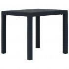 Table de jardin anthracite 79x79x72cm plastique aspect de rotin