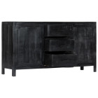 Buffet noir 147x40x80 cm bois de manguier massif