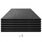 Vidaxl carreaux de protection antichoc 24pcs caoutchouc 50x50x3cm noir