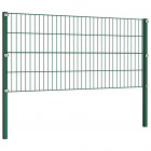Panneau de clôture avec poteaux Fer 1,7 x 0,8 m Vert