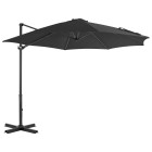 Parasol mobilier de jardin avec base portable diamètre : 3 m anthracite helloshop26 02_0008044