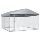 Chenil extérieur cage enclos parc animaux chien extérieur avec toit pour chiens 382 x 382 x 225 cm  02_0000454