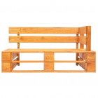 Banc palette d'angle de jardin bois marron miel