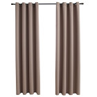 Rideaux occultants avec anneaux en métal 2 pcs taupe 140x225 cm