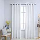 Rideau occultant et anneaux en métal 2pcs blanc cassé 140x175cm