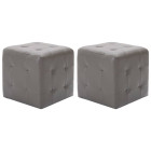 2 pcs poufs gris 30 x 30 x 30 cm similicuir