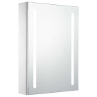 Armoire de salle de bain à miroir led 50 x 13 x 70 cm blanc et argenté 